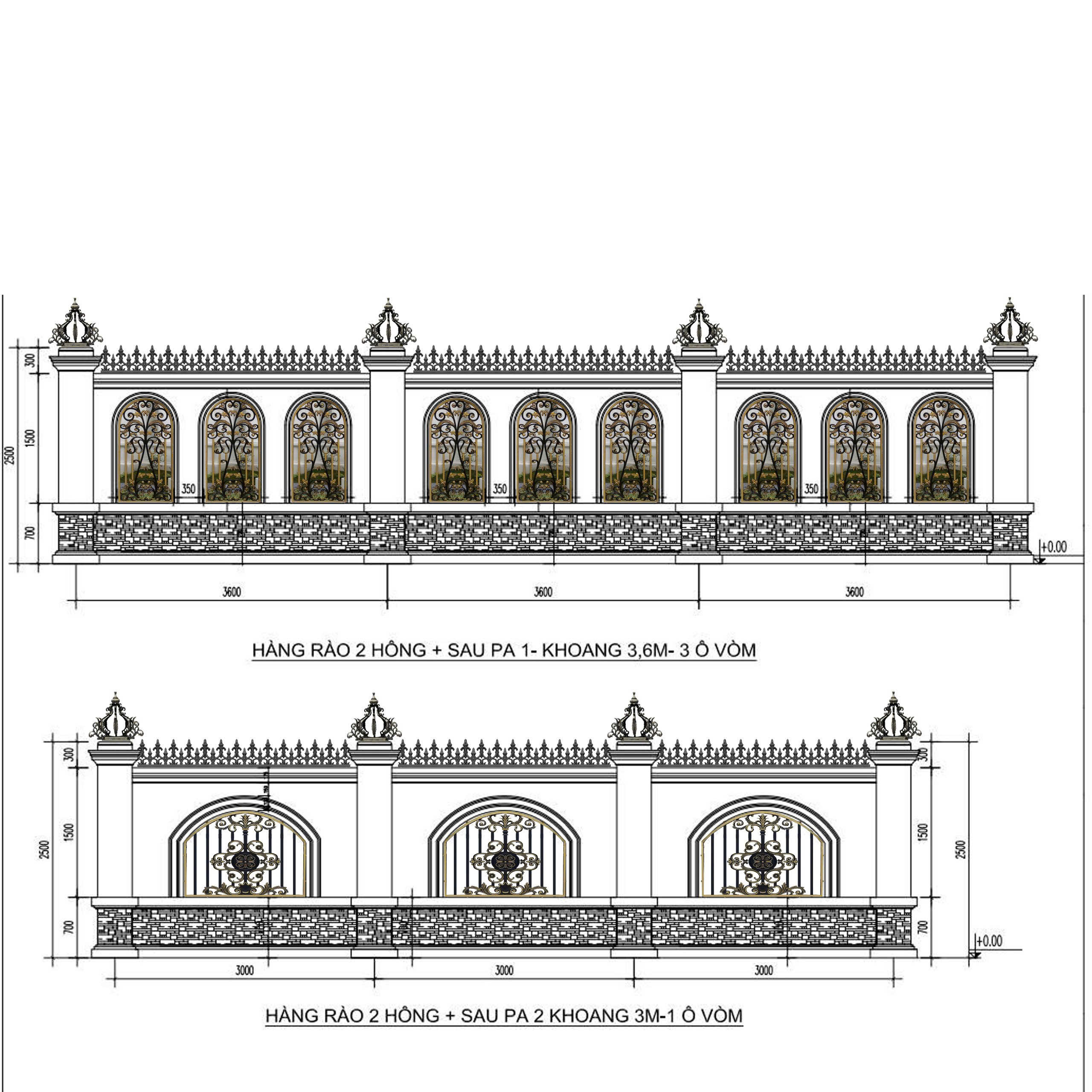 Hàng rào nhôm đúc H032