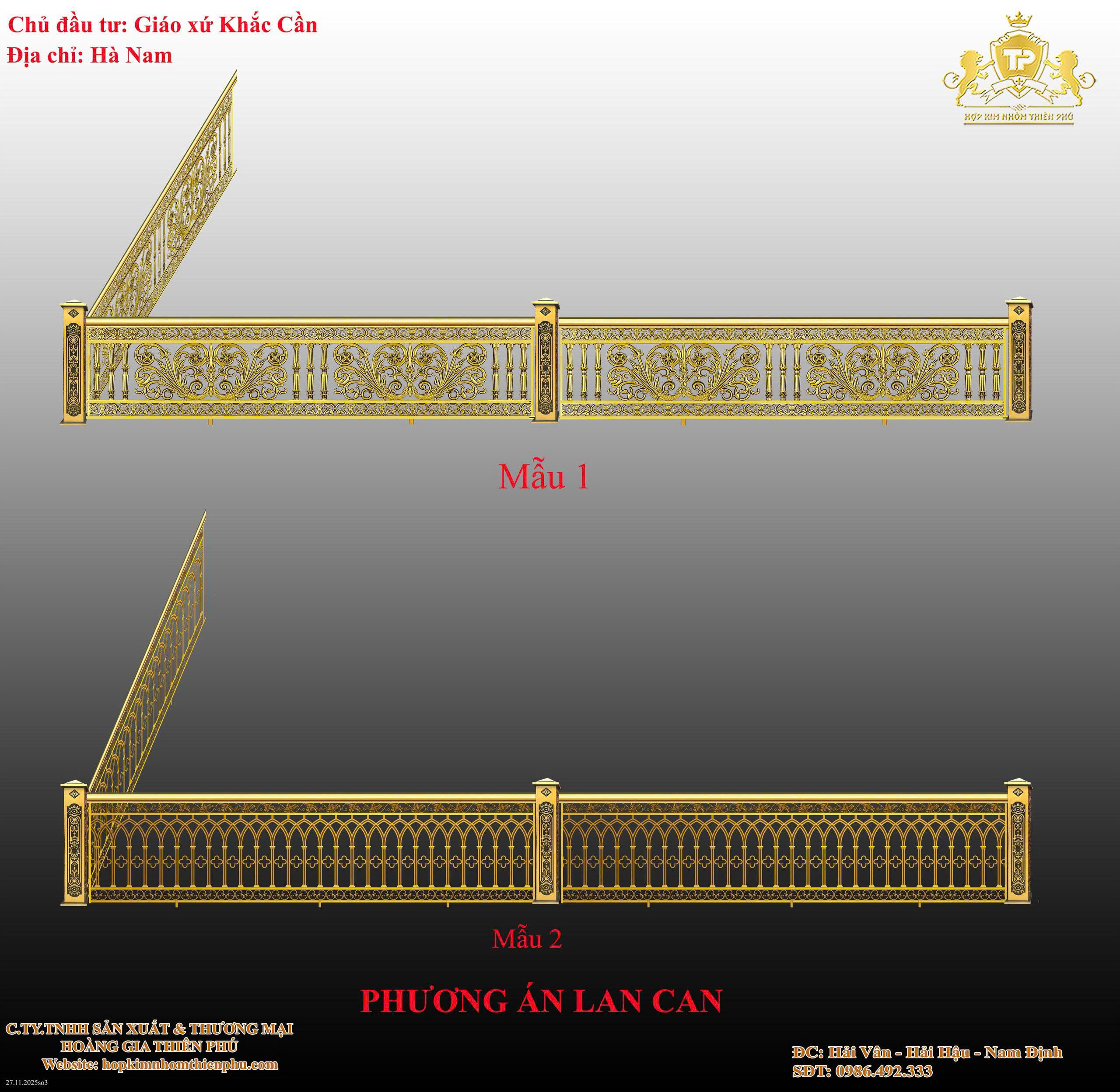 Lan can nhôm đúc L012