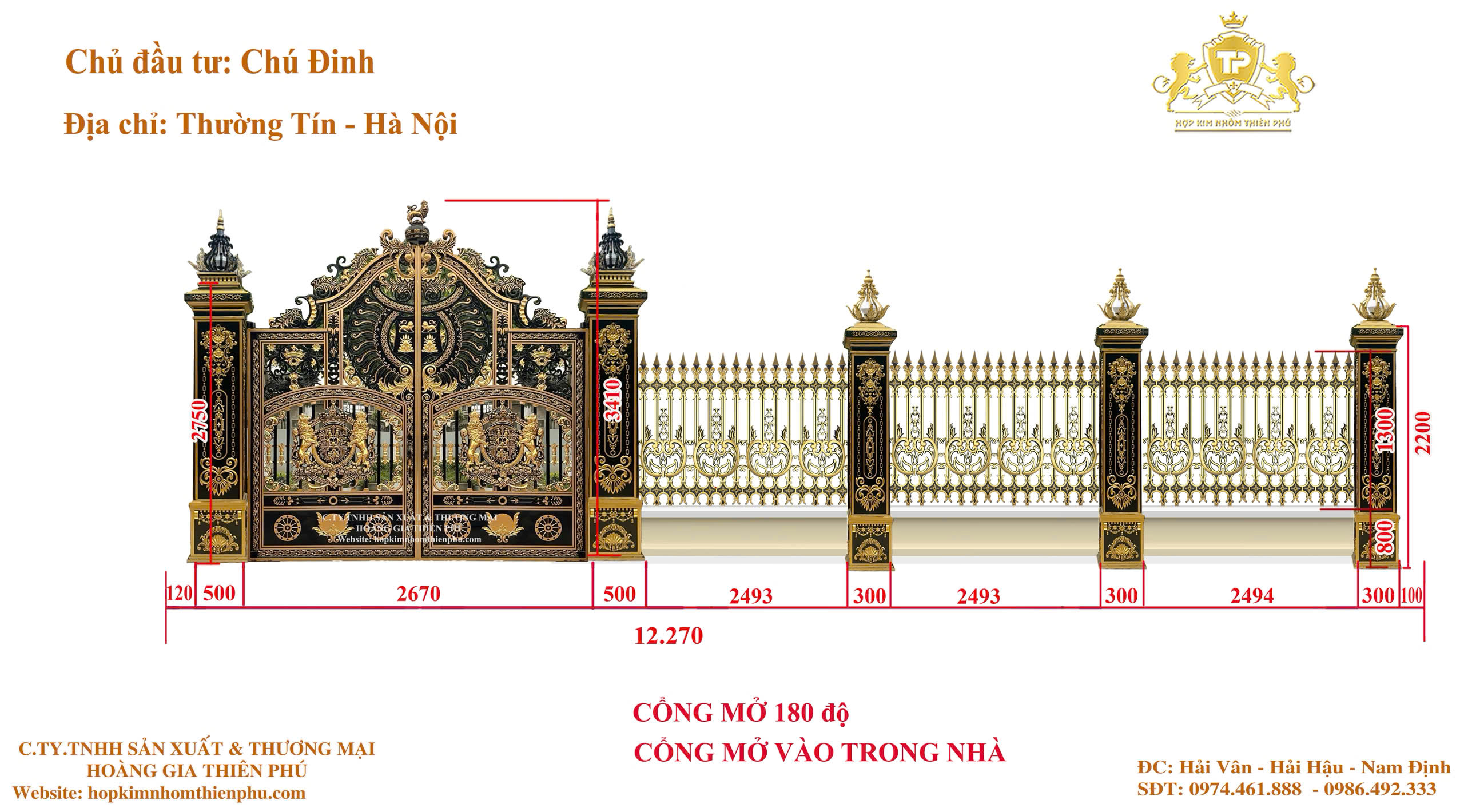 Hàng rào nhôm đúc H047