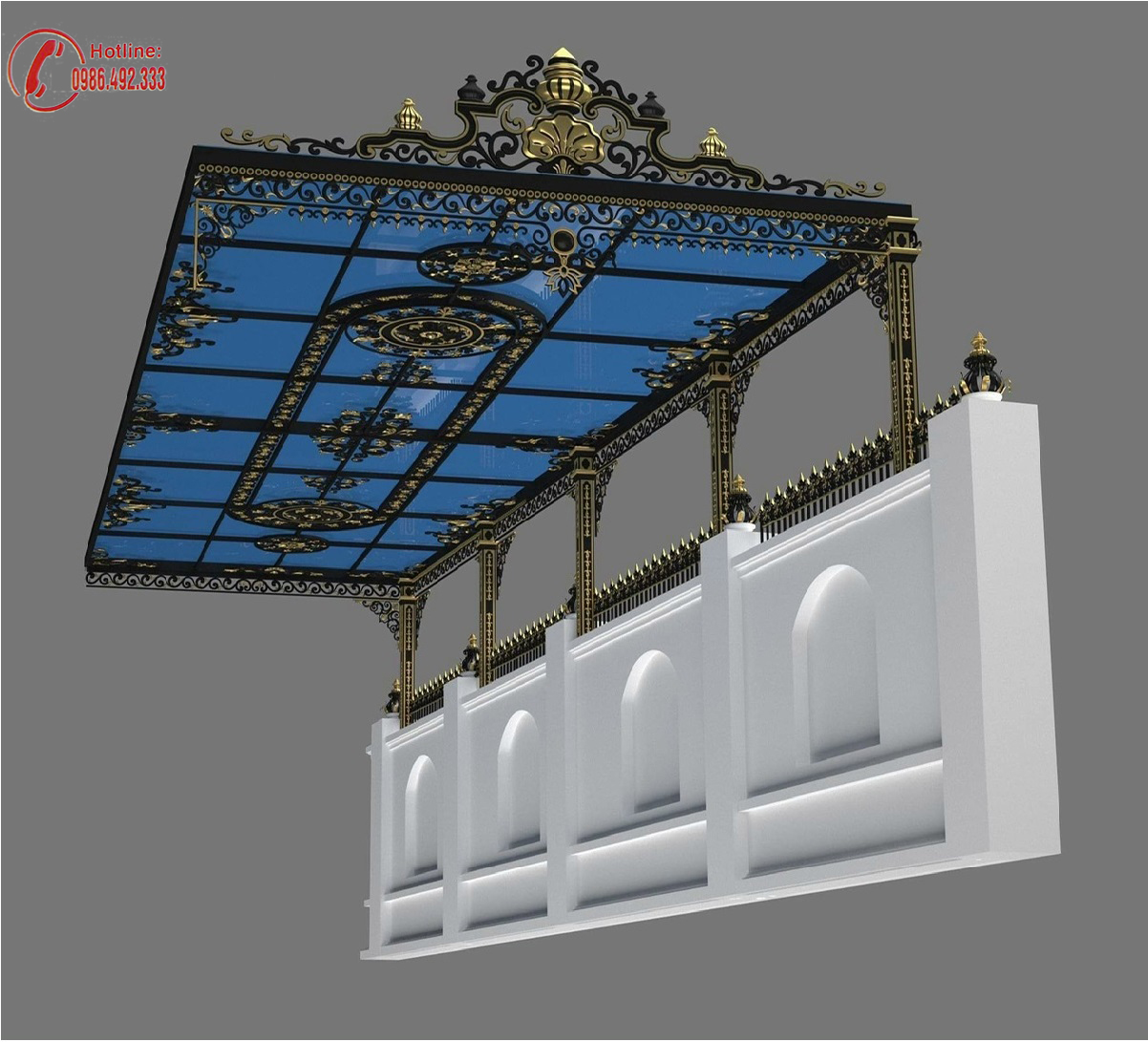 Giàn nắng nhôm đúc GN015